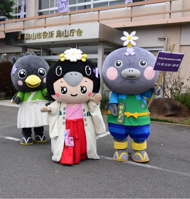 那須烏山市イメージキャラクター「やまどん」・「ここなす姫」・「からすまる」