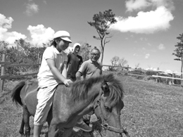夏休み学童保育プログラム「与那国馬の乗馬体験と動物観察」
