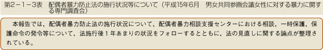 第2-1-3表　配偶者暴力防止法の施行状況等について