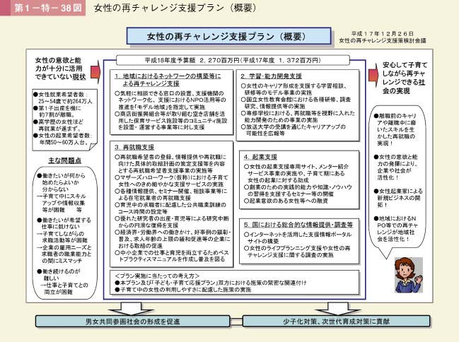 第38図　女性の再チャレンジ支援プラン（概要）