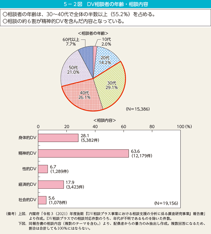 5－2図　DV相談者の年齢・相談内容