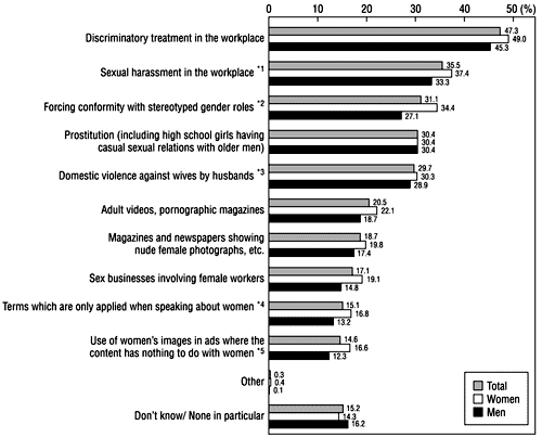 Figure 29: Matters relating to women which are perceived as human rights issues (multiple response)