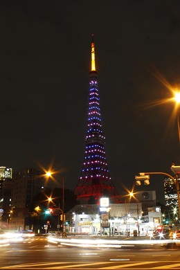 東京タワー／東京都（11/12）のパープル・ライトアップ1