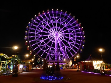 はい！からっと横丁「大観覧車」／山口県（11/12,11/25）のパープル・ライトアップ