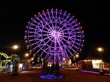 はい！からっと横丁「大観覧車」／山口県（11/12,11/25）のパープル・ライトアップ