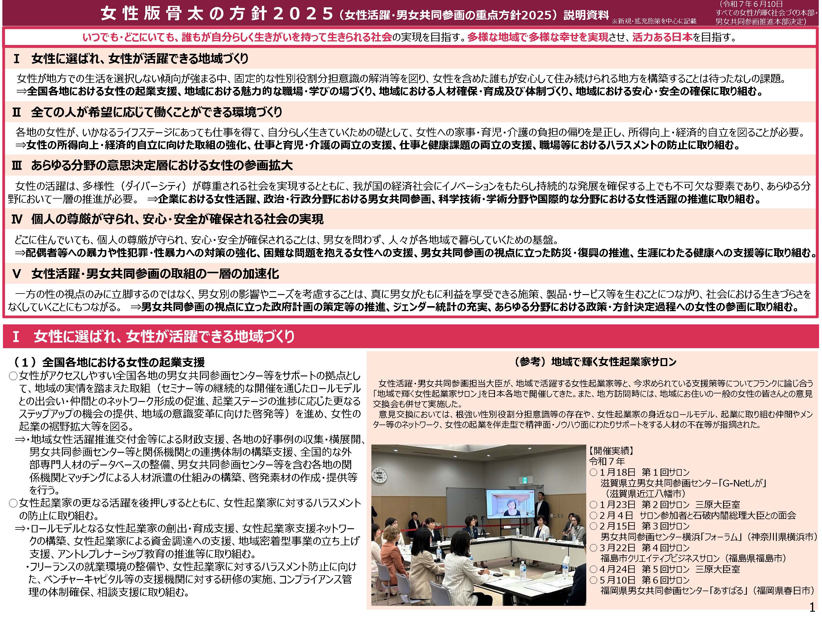 女性活躍・男女共同参画の重点方針2025（案）説明資料1の図