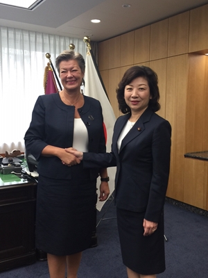 イルヴァ・ヨハンソン スウェーデン労働市場大臣と野田大臣