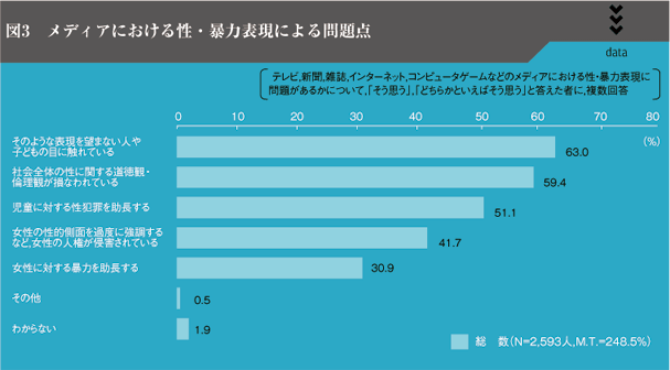 図3　メディアにおける性・暴力表現による問題点