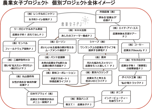 農業女子プロジェクト　個別プロジェクト全体イメージ