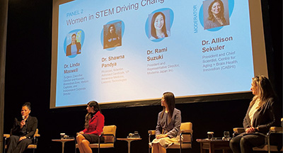 カナダの女性経営者のみで構成された貿易ミッション訪日の際に開催された科学・技術・工学・数学分野の女性に関するパネルディスカッションの様子（2022年12月）