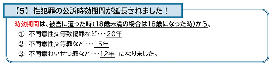 【5】性犯罪の公訴時効期間が延長されました!