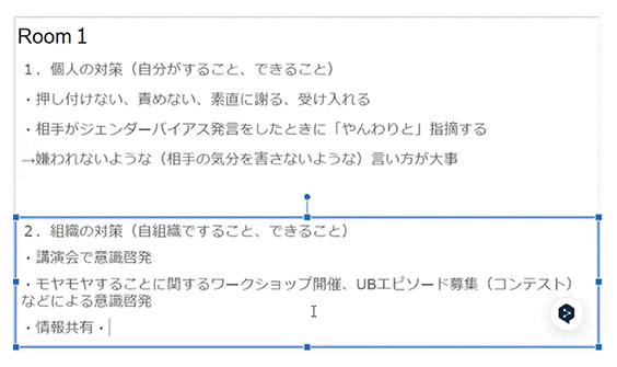 グループのとりまとめ事例