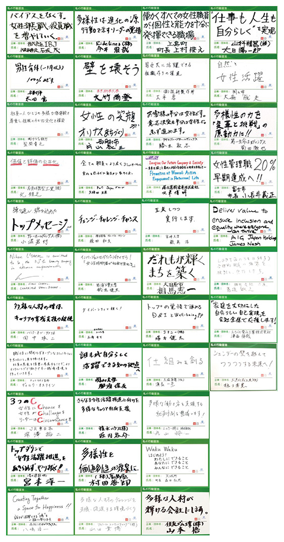 私の行動宣言（※氏名五十音順）