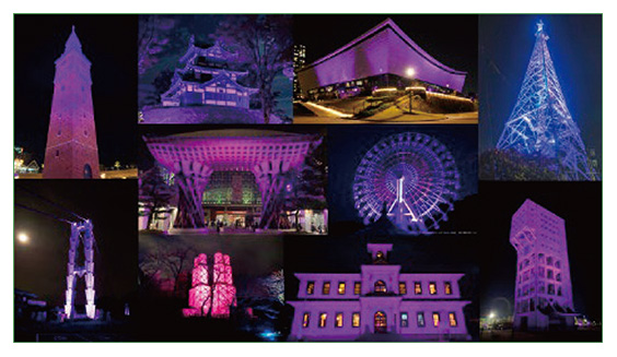 令和６年度のパープル・ライトアップの様子