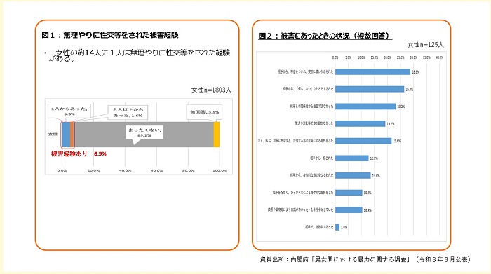 無理やりに性交等をされた被害経験のグラフ